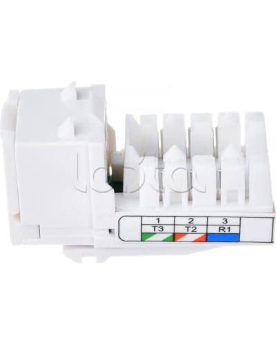 Механизм розетки телефонной (6 контактов) RJ-12 LK45 (Экопласт) (855600) в Оренбурге Розетки компьютерные и телефонные Pintop.ru