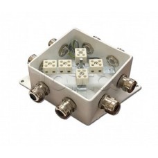 Коробка монтажная огнестойкая Гефест КМ-О (10к)-IP66-120х120, семь вводов