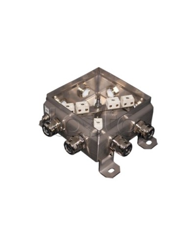 Коробка монтажная огнестойкая Гефест КМ-О (12к*6,0)-IP66 1212нерж, 8 вводов 123х123х60 в Оренбурге Распределительные коробки Pintop.ru