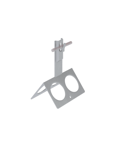 Коньковый держатель зажимной с широким основанием для прутка Ø 5-8 мм H100 мм CU КМ-Профиль (BKDZ-H100-D5-8 CU) в Оренбурге Монтажные материалы Pintop.ru