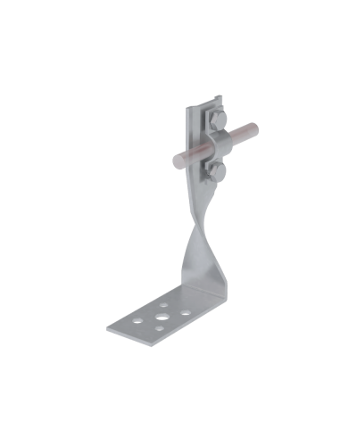 Угловой держатель болтовой скрученный для прутка Ø 5-10 мм H70 мм CU КМ-Профиль (UDBS-H70-D5-10 CU) в Оренбурге Монтажные материалы Pintop.ru