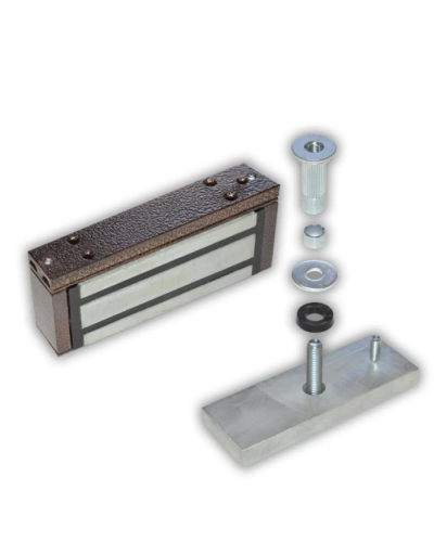 Замок электромагнитный Олевс М1-200 с планкой коричневый в Оренбурге Электромагнитные замки Pintop.ru