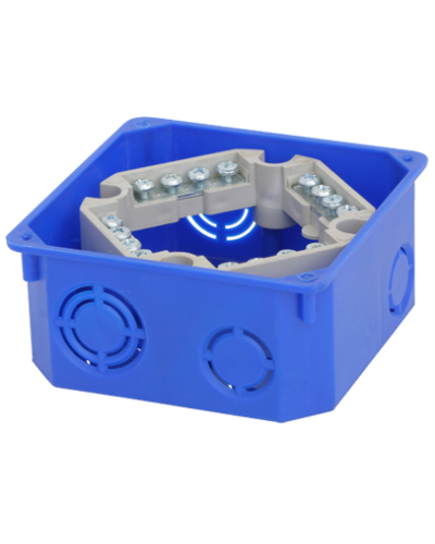 Коробка распаячная, для подштукатурного монтажа, с клеммником и крышкой, 110x110x50 (60шт/уп) ПожТехКабель 010-022 в Оренбурге Распределительные коробки Pintop.ru