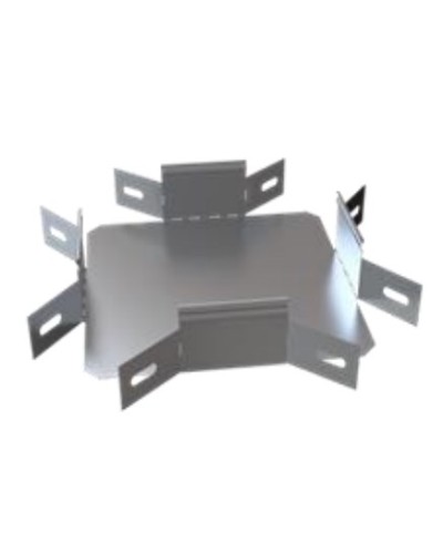 Ответвитель Х-образный горизонтальный 100х80 (0,7) ПожТехКабель (566-100) в Оренбурге Аксессуары для лотков Pintop.ru