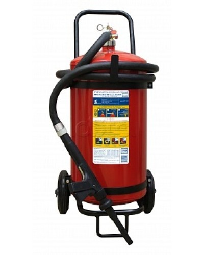 Огнетушитель ПОЖТЕХНИКА ОВП-40(з) МИГ летний (ФторПАВ) на съемн.тележке с перекр. стволом (баллон 50 л, ОТВ 40 л) в Оренбурге Огнетушители Pintop.ru