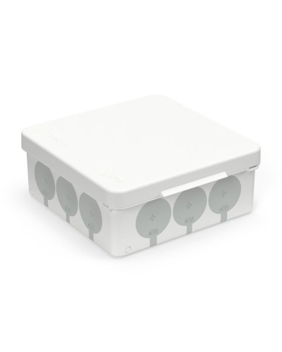 Коробка распред. 60-0303-9003с двухкомп. (HF) белая с серым 100х100х40 (90шт/кор) Промрукав (60-0303-9003с) в Оренбурге Распределительные коробки Pintop.ru