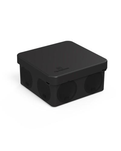 Коробка распред. 60-0210-9005м двухкомп. безгалогенная (HF) черная 80х80х40 (8шт/уп) Промрукав (60-0210-9005м) в Оренбурге Распределительные коробки Pintop.ru