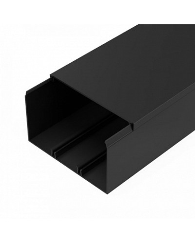 Кабель-канал черный 2-й замок в п/э 100х60 мм (8 м/уп) Промрукав (PR03.0222) в Оренбурге Огнестойкие кабельные линии Pintop.ru