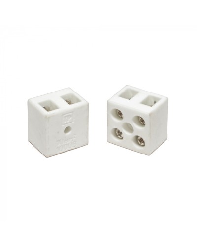 Клемма керамическая латунь 10 мм² 2 пары контактов с крепежным отверстием (5 шт/уп) Промрукав (PR08.7161) в Оренбурге Аксессуары для кабель-канала Pintop.ru