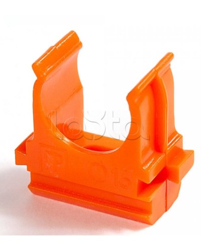 Крепёж-клипса для труб АБС-пластик оранжевая д20 в малой упаковке (10шт/1000шт уп/кор) Промрукав (PR13.0067) в Оренбурге Держатели, клипсы, скобы Pintop.ru