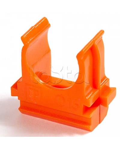 Крепёж-клипса для труб АБС-пластик оранжевая д25 в малой упаковке (10шт/500шт уп/кор) Промрукав (PR13.0068) в Оренбурге Держатели, клипсы, скобы Pintop.ru