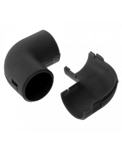 Соединитель угловой разборный черный д20 (5шт/550шт уп/кор) Промрукав (PR13.0174) в Оренбурге Повороты, муфты, тройники Pintop.ru