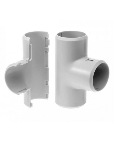 Тройник разборный д25 безгалогенный (HF) атмосферостойкий серый (30шт/300шт уп/кор) Промрукав (PR13.0366) в Оренбурге Повороты, муфты, тройники Pintop.ru
