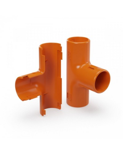 Тройник разборный оранжевый d20 мм (50шт/600шт уп/кор) Промрукав (PR13.1158) в Оренбурге Повороты, муфты, тройники Pintop.ru