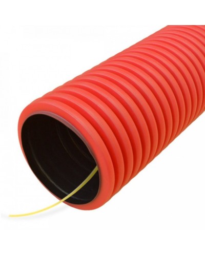 Труба гофрированная двустенная ПНД гибкая тип 750 (SN24) с/з красная д75 (50м/уп) Промрукав (PR15.0176) в Оренбурге Труба гофрированная Pintop.ru