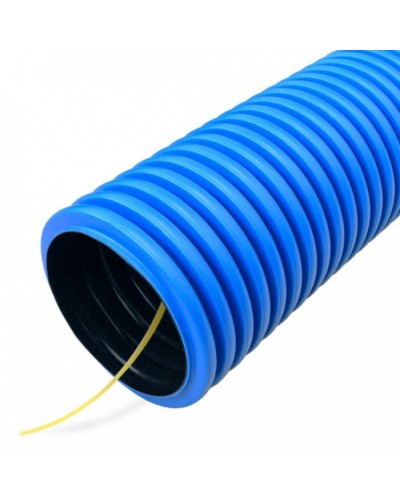 Труба гофрированная двустенная ПНД гибкая тип 750 (SN24) с/з синяя д75 (50м/уп) Промрукав (PR15.0182) в Оренбурге Труба гофрированная Pintop.ru