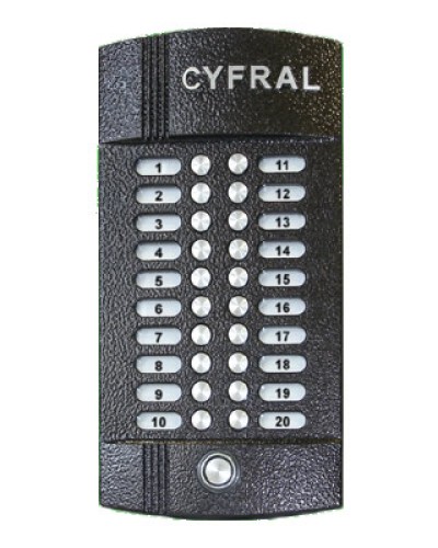 Блок вызова аудиодомофона на 20 абонентов Цифрал M-20M/T в Оренбурге Блоки вызова многоабонентные Pintop.ru