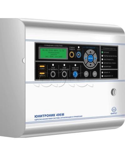 Прибор адресно-аналоговый приемно-контрольный охранно-пожарный Юнитест Юнитроник 496М (ППКОПУ 03041-4-1) в Оренбурге Адресная система пожарной сигнализации Юнитест Pintop.ru