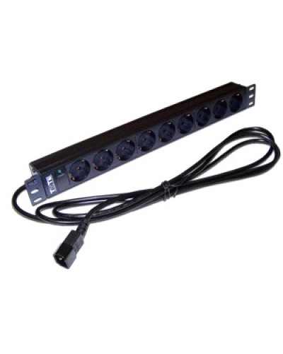 Блок розеток 19 9 шт. без выключателя, 10A 250V, шнур питания с вилкой C14, 3.0 м TWT TWT-PDU19-10A9P4-3.0 в Оренбурге Блоки розеток Pintop.ru