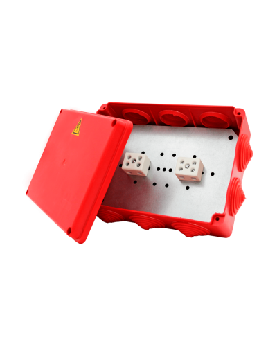 Коробка распределительная огнестойкая КРОПС-П6, IP55, габаритные размеры 240х195х90 мм, для кабелей сечением до 4 мм2, 40 клемм КМ-Профиль (FRJB-KM-P6-4-40-КРОПС-IP55) в Оренбурге Распределительные коробки Pintop.ru