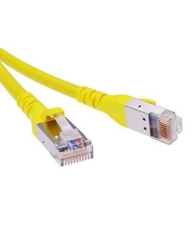 Патч-корд экранированный CAT6A SF/UTP 4х2, LSZH, желтый, 1м DKC RN6ASF4510YL в Оренбурге Патчкорды (медные) Pintop.ru