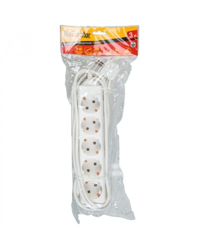 Удлинитель Navigator 71 556 NPE-S-05-500-E-3x0.75с/з 5 гн. 5м в Оренбурге Блоки розеток Pintop.ru