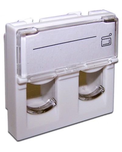 Вставка 45x45 на 2 модуля, со шторкой и увеличенным окном маркировки, белая LANMASTER (LAN-SIP-24L-WH) в Оренбурге Коннекторы и разъемы Pintop.ru