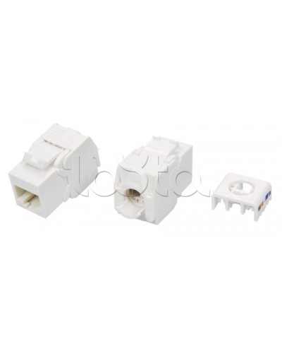 Вставка Keystone Jack RJ-45(8P8C) Hyperline KJ8-8P8C-C5e-180-TLS-WH в Оренбурге Модули Keystone Pintop.ru