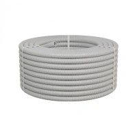 Труба ПНД-FRUF гофрир. легкая, с зондом,без галогена, трудногорючая, атмосферостойкая,цвет серый, диам. 25мм (50м) Экопласт (20125HFR-UF)