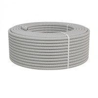 Труба ПНД-FRUF гофрир. тяжелая, с зондом, без галогена, трудногорючая, атмосферостойкая,цвет серый, диам. 20мм (100м) Экопласт (21120HFR-UF)